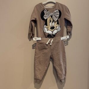 Disney Brown Kids Matching Set with Minnie Mouse